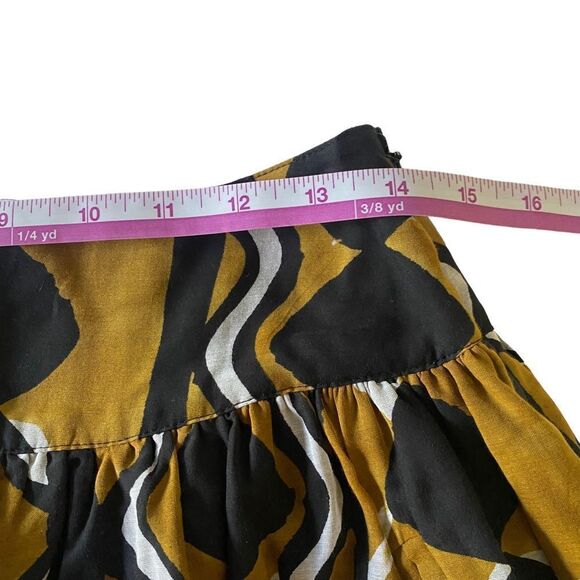 Anna Sui Anthropologie Abstract Print Black/Gold Skirt Sz 2 - Picture 4 of 7